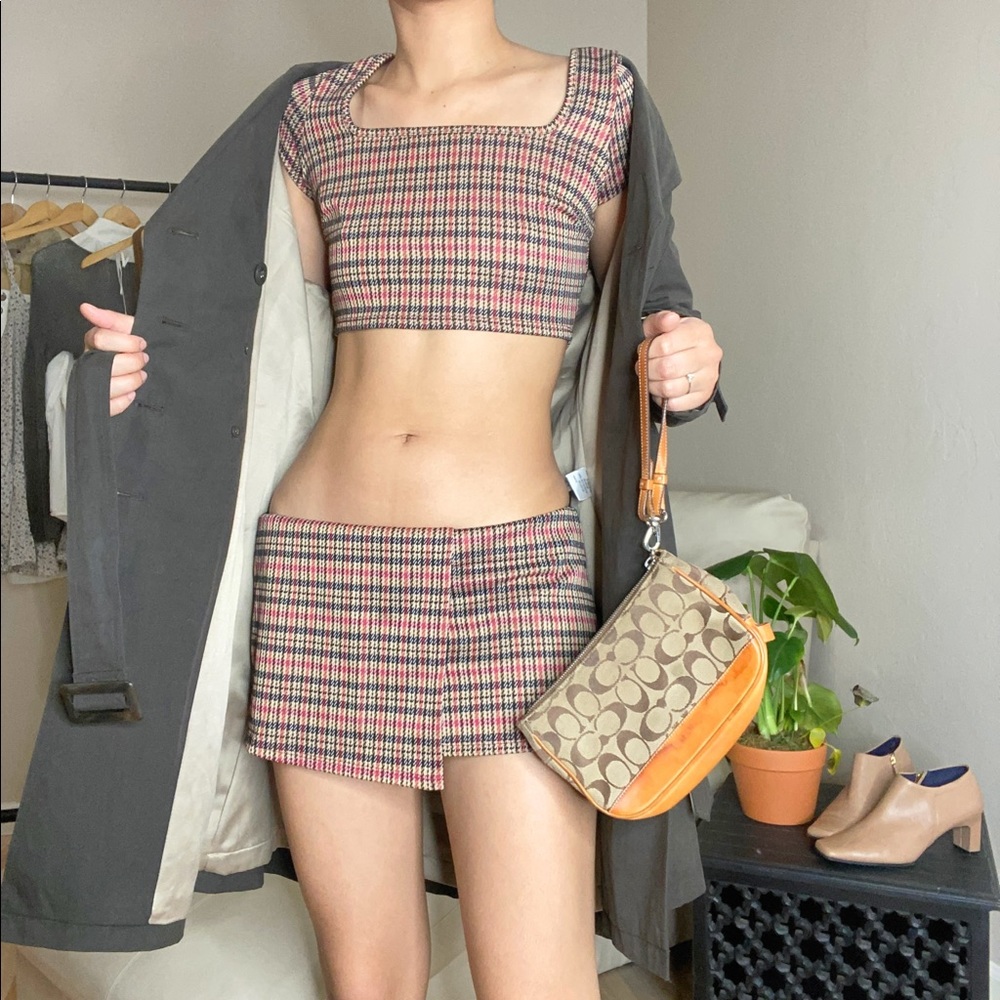 Plaid Print Skirt Set